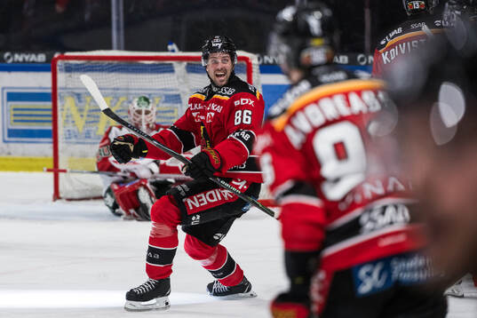 Luleås Mathias Bromé jublar