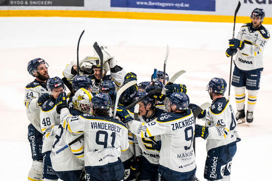 Södertäljes spelare jublar