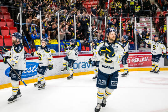 Södertäljes spelare jublar