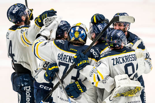 Södertäljes målvakt Love Härenstam jublar