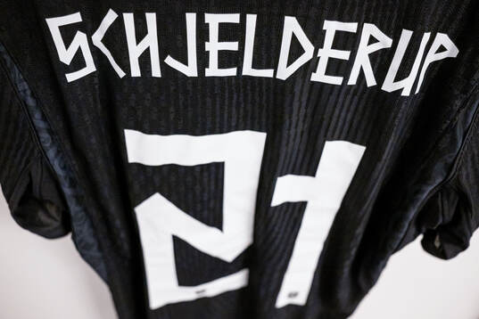 The kit of Andreas Schjelderup of Norway in the dressing