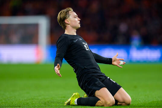 Andreas Schjelderup of Norway celebrates