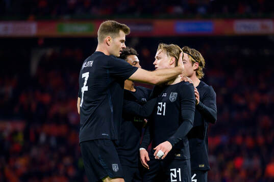 Andreas Schjelderup of Norway celebrates with Alexander