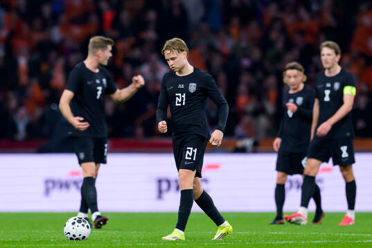 Andreas Schjelderup of Norway looks dejected
