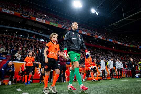 Goalkeeper Ørjan Håskjold Nyland of Norway enters the