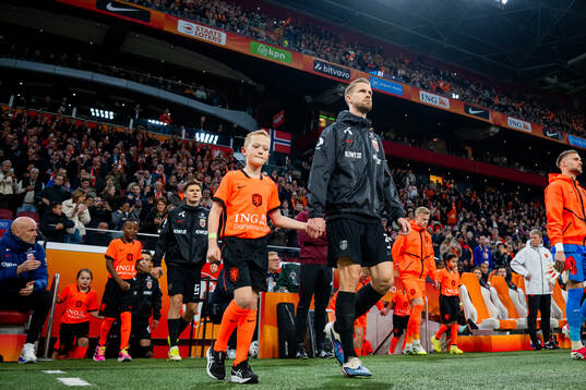 Kristoffer Ajer of Norway enters the pitch