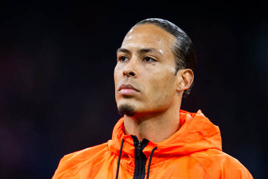 Virgil van Dijk of Netherlands line up