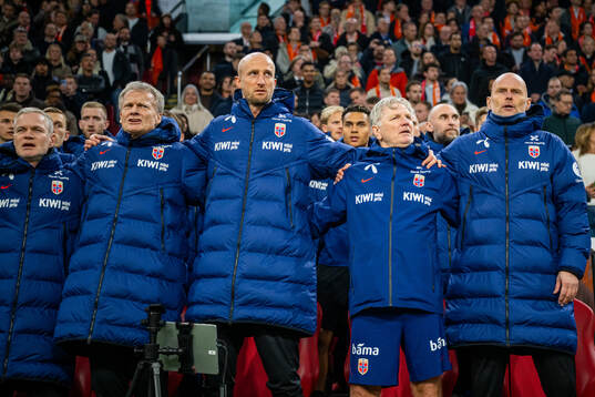 Team manager Are Hokstad, goalkeeper coach Frode Grodås,