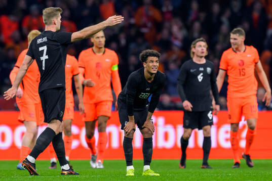 Oscar Bobb of Norway looks dejected