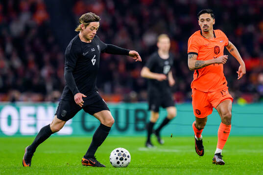 Patrick Berg of Norway and Tijjani Reijnders of Netherlands