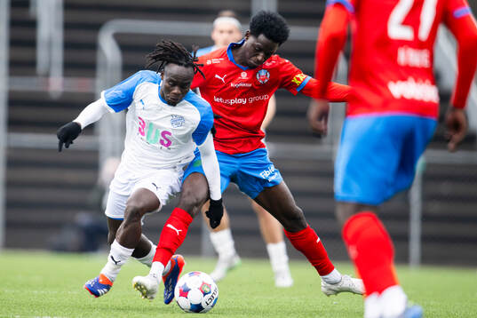 Helsingborgs Daouda Amadou och IK Oddevolds Awaka Djoro