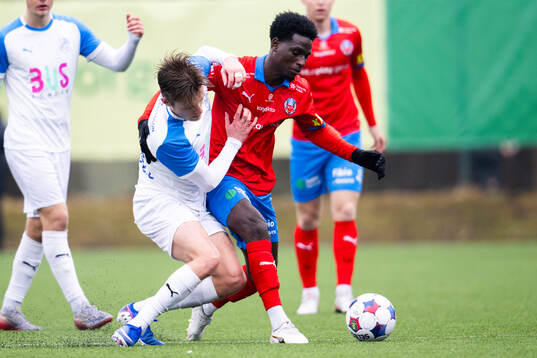 Helsingborgs Daouda Amadou och IK Oddevolds Gustav Forssell