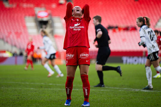 Monica Isaksen of Brann looks dejected