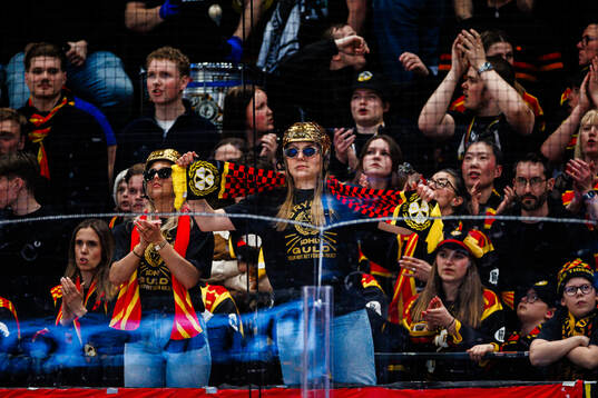 Spelare från Brynäs damlag i publiken