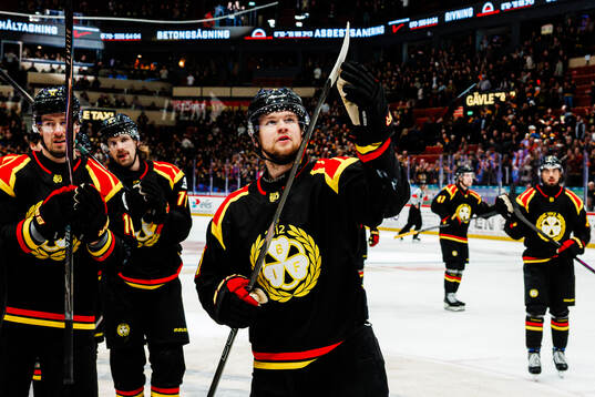 Brynäs spelare applåderar publiken