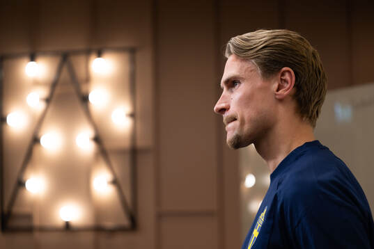 Carl Starfelt of the Swedish national football team