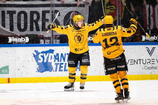 Skellefteås Oskar Vuollet jublar