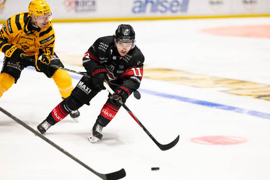 Skellefteås Lars Bryggman och Malmö Redhawks Elia Pedrotti
