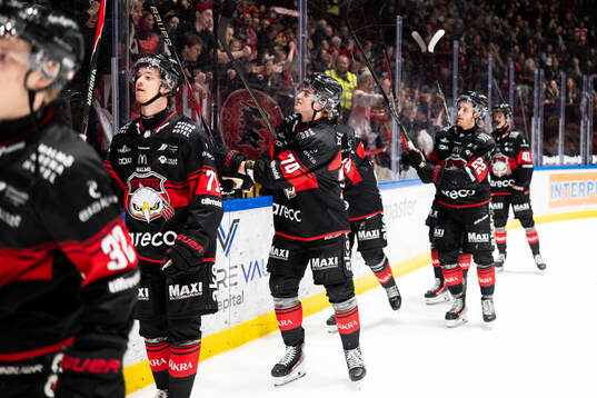 Malmö Redhawks spelare jublar