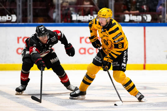 Malmö Redhawks Eemil Viro och Skellefteås Oliver Okuliar