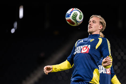 Herman Johansson of the Swedish national football team at a