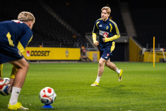 Daniel Svensson of the Swedish national football team at a