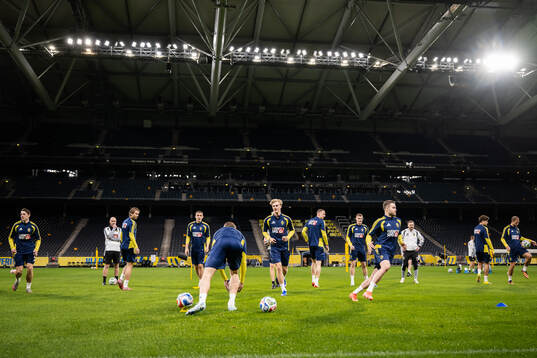 Lucas Bergvall of the Swedish national football team at a