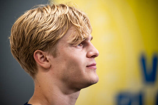 Lucas Bergvall of the Swedish national football team