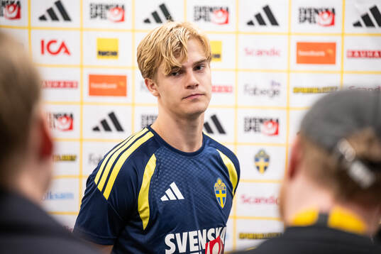 Lucas Bergvall of the Swedish national football team