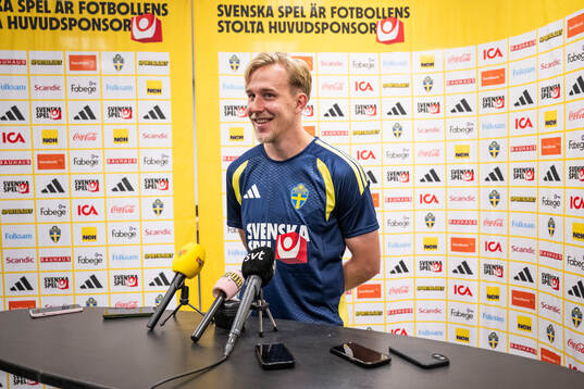 Herman Johansson of the Swedish national football team