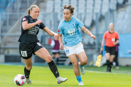IK Uppsalas Thindra Mattsson och Malmö FFs Miljana Ivanovic