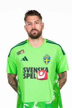Goalkeeper Kristoffer Nordfeldt of the Swedish national
