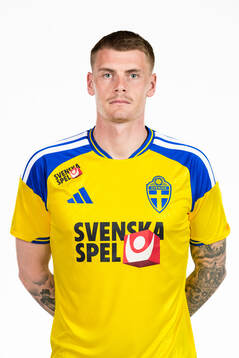 Eric Smith of the Swedish national football team poses for