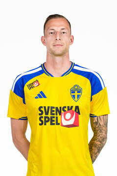 Gustaf Nilsson of the Swedish national football team poses