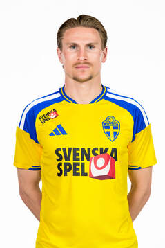 Carl Starfelt of the Swedish national football team poses