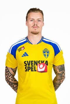 Victor Eriksson of the Swedish national football team poses