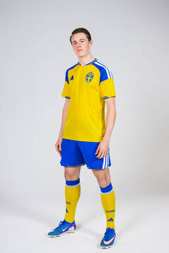 Elliot Stroud of the Swedish national football team poses