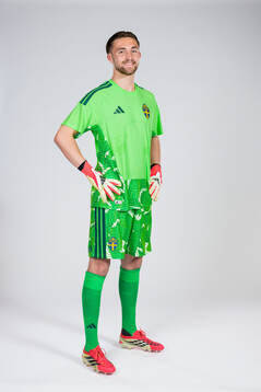 Goalkeeper Noel Törnqvist of the Swedish national football