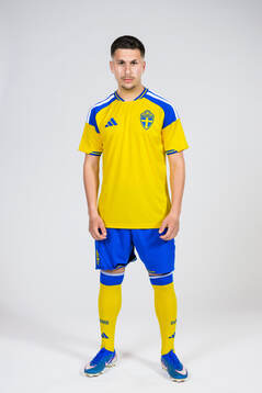 Roony Bardghji of the Swedish national football team poses