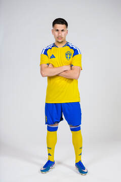 Roony Bardghji of the Swedish national football team poses