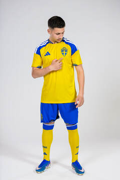 Roony Bardghji of the Swedish national football team poses