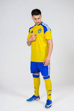 Roony Bardghji of the Swedish national football team poses