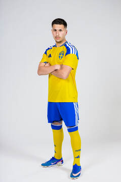 Roony Bardghji of the Swedish national football team poses