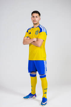 Roony Bardghji of the Swedish national football team poses