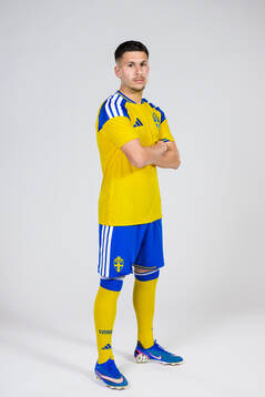 Roony Bardghji of the Swedish national football team poses