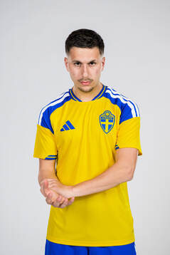 Roony Bardghji of the Swedish national football team poses