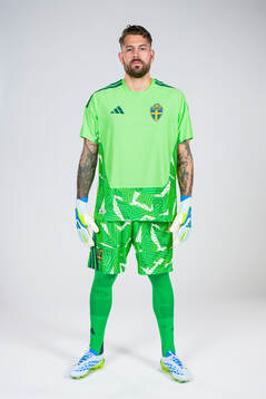Goalkeeper Kristoffer Nordfeldt of the Swedish national