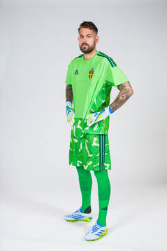 Goalkeeper Kristoffer Nordfeldt of the Swedish national