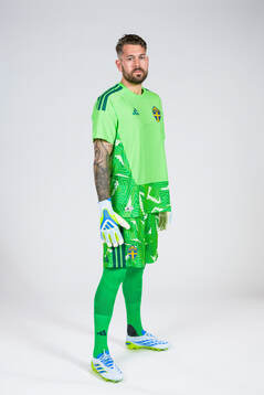 Goalkeeper Kristoffer Nordfeldt of the Swedish national