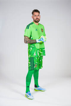 Goalkeeper Kristoffer Nordfeldt of the Swedish national
